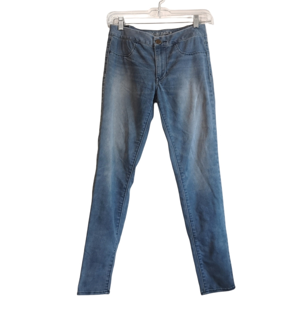 AE SHORT Super Super Stretch Blue Jeggings